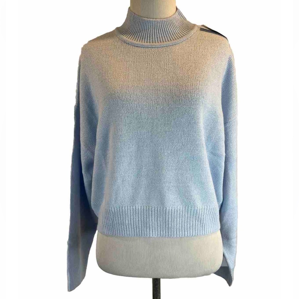 H&M Blue Cropped Oversized Sweater